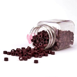 Inele microring cu silicon pentru extensii de par 500 bucati de 5mm Cod 06753 Roscat-Burgundy